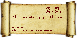 Rózsavölgyi Dóra névjegykártya